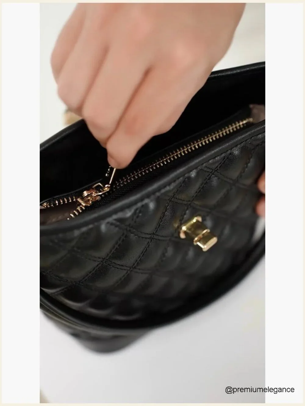Faux Leather Bucket Crossbody Bag with Gold Hardware